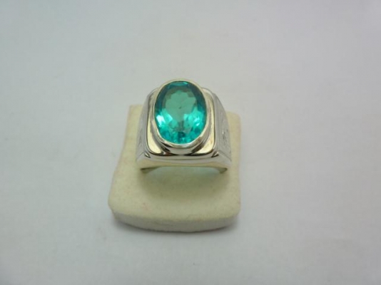 แหวนเงินแท้พลอยบลูโทพาส