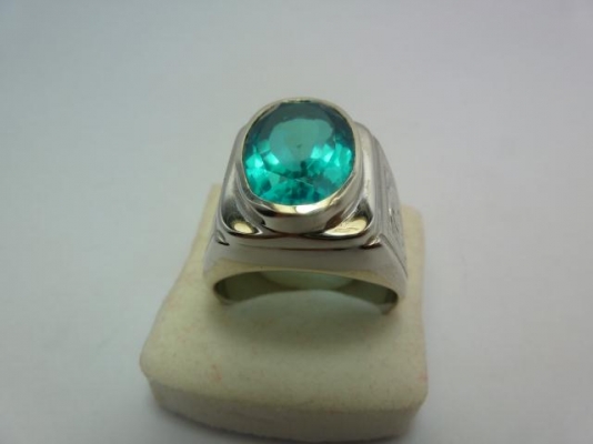 แหวนเงินแท้พลอยบลูโทพาส