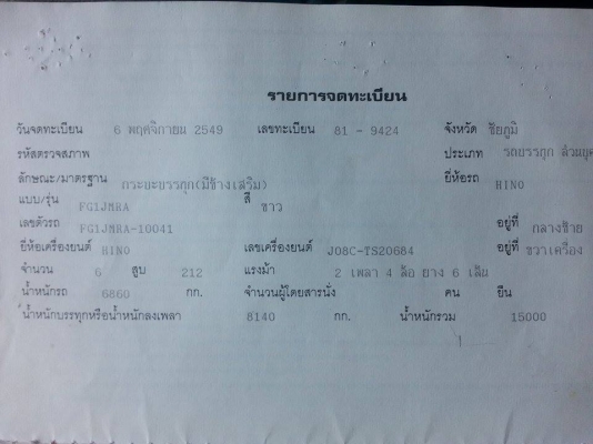 ขายHINO MEGA  FG ปี49 เครื่องJO8C 212แรงม้า เครื่องดี คัชซีสวย ภายในสวย แอร์เย็น เครื่องดี ยางดี สภาพพร้อมใช้งาน เอกสารพร้อมโอน สนใจโทร090-8588220คุณนะ ID:narong498 หรือ www.truck.in.th/498 หรือfb:ณรงค์ ซื้อขายรถมือสอง(เว็บไซต์ส่วนตัว) จัดไฟแนนซ์ได้ เงื่อ