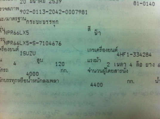 ISUZU NPR สภาพพร้อมใช้ ทะเบียนพร้อมโอน