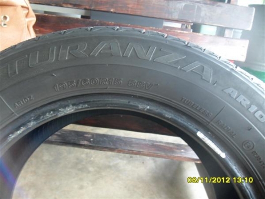 ขายยาง bridgestone ขอบ15 195/60 สวยๆ 4เส้น จัดไป 3200 T.088-875-9838 K.ภิรมณ์