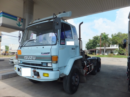 หัวลาก 10 ล้อ Isuzu Rock 240 หัวฟ้า+หางพื้นเรียบ ยาว10.5M 3คาน
