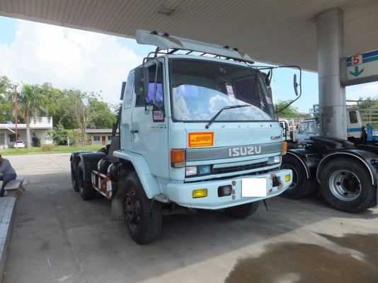 หัวลาก 10 ล้อ Isuzu Rock 240 หัวฟ้า+หางพื้นเรียบ ยาว10.5M 3คาน