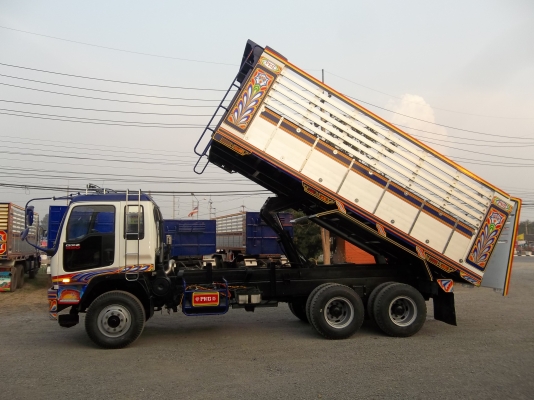 ขายสิบล้อดั้มพ่วงแม่ลูกISUZU DECA 320เทอร์โบลูกพ่วงสามเเพลาต่อใหม่