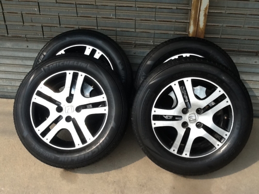 ขายล้อเดิม Honda 4รู100 ขอบ15 พร้อมยาง 195/65/15 ปี09