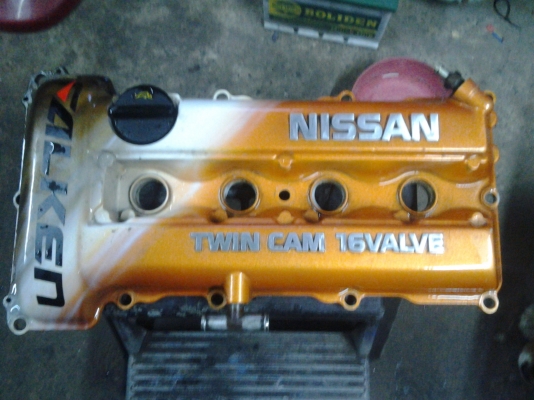 ขายฝาครอบวาล์ว sr20 แต่งซิ่งพร้อมรางหัวฉีดชุบโครเมี่ยม