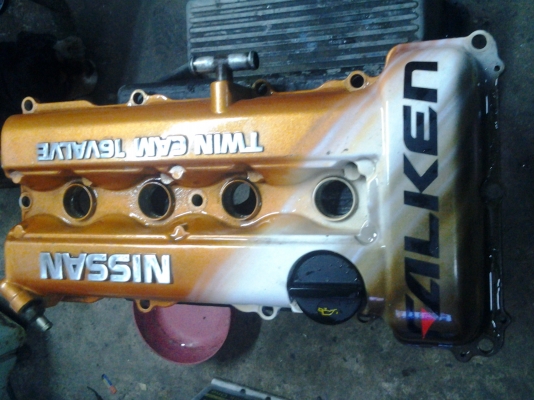 ขายฝาครอบวาล์ว sr20 แต่งซิ่งพร้อมรางหัวฉีดชุบโครเมี่ยม