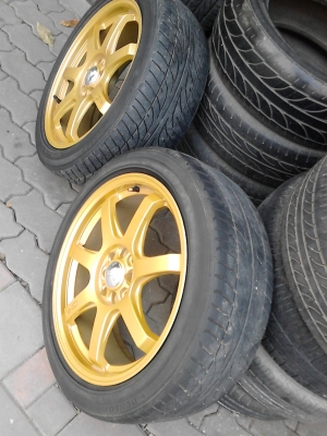แม๊ก GP ขอบ 17 ET.42 พร้อมยาง 215/45R17 DUNLOP  ชุด 4 ล้อ  TEL.081-427-3941