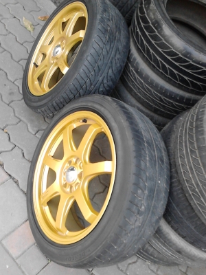 แม๊ก GP ขอบ 17 ET.42 พร้อมยาง 215/45R17 DUNLOP  ชุด 4 ล้อ  TEL.081-427-3941