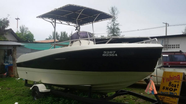 ขายเรือตกปลา 19 ฟุต หลังคา T Top เครื่อง YAMAHA 100 แรง 4 จังหวะ