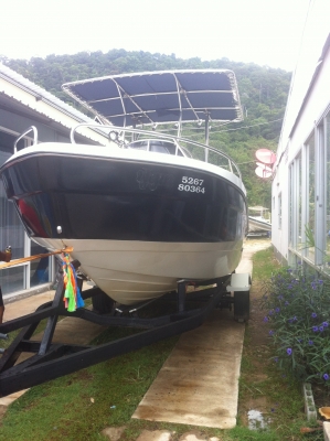 ขายเรือตกปลา 19 ฟุต หลังคา T Top เครื่อง YAMAHA 100 แรง 4 จังหวะ