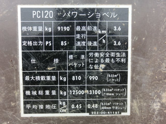 ขายรถแบคโฮ KOMATSU PC120-3 : 25736