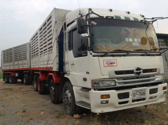 รถบรรทุก 24 ล้อ 2 เพลาดั๊ม Hino Profia เครื่อง K13C  360 แรง  เกีย์ อีตัล พ่วงคอกเกษร 3 เพลาดั้ม  แอร์เย็น เครื่องเสียงพร้อม สภาพพร้อมใช้ ทะเบียนพร้อมโอน