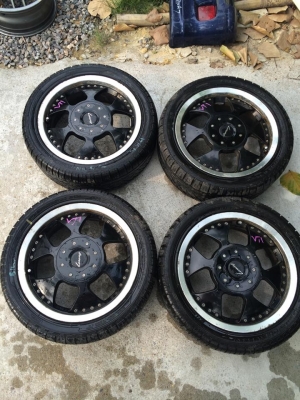 ล้อLeasing ญี่ปุ่น ดำขอบเงา ขอบ15x5.5 4/110 และ 4/100