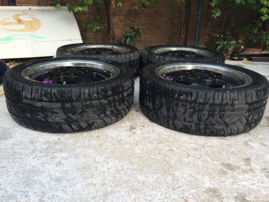 ล้อLeasing ญี่ปุ่น ดำขอบเงา ขอบ15x5.5 4/110 และ 4/100
