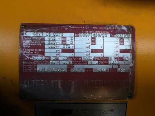 ขายปั่นไฟ200Kva 50Hz สภาพเกือบ100\%