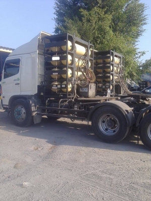 ขายรถสิบล้อหัวลาก HIno MEGa FM1J 260แรง ปี 53 NGV  มีระบบดั้ม ไฮดรอลิก โรงงานรถพร้อมใช้งาน