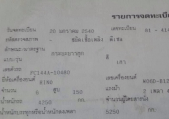 ขายด่วน HINO FC 150 HP WO6D หกล้อดั๊มพ์ หัวเก๋งสมอเงินอย่างสวย กระบะดั๊มพ์เหล็ก 4 ตันสภาพดีพร้อมใช้งาน เครื่องแน่นแรงดี ภายในเก๋งคอนโซลสวยครบ พวงมาลัยเพาเวอร์ ช่วงล่างใหญ่คัชซีสวย ยาง 8.25 ขอบ 16 สภาพดี 70\% พร้อมบรรทุกพร้อมใช้งาน เอกสารทะเบียนครบพร้อมโอน