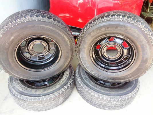 ขายกะทะเหล็กSsangyongขอบ15 (6รู)สวยแข็งแรงไม่ซ้ำใคร