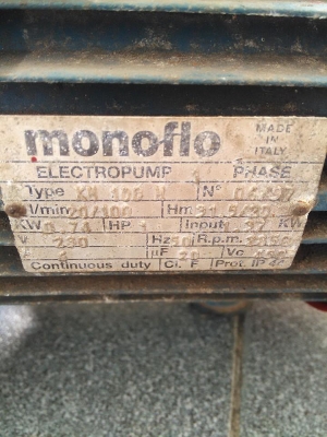 ปั๊มน้ำ 1 นิ้ว อิตาลี่ 1 แรง พร้อมใช้งานคับ