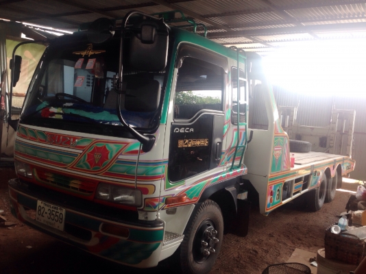 ISUZU DECA 195 HP 6HE1 TURBO INTER รถเทรลเลอร์ สิบล้อ 2 เพลามีสโลว์ครบพร้อม บันไดไฮดรอลิกส์ขึ้นรถเกี่ยวข้าว ใช้ลาก PC 120 - PC 150 ได้สบายครับ ภายในเก๋งคอนโซลสวยครบ CD MP3 แอร์เย็น พวงมาลัยเพาเวอร์ ระบบเบรคทริ๊ปฟี้ครบครัน ช่วงล่างคัชซีสวยเดิมๆมากครับ ยาง