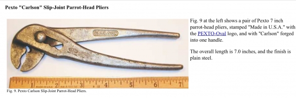 ขายคีมคอเลื่อนหัวนกแก้วโบราณ VINTAGE CARLSON 7" ขายคีมคอเลื่อนหัวนกแก้วโบราณ VINTAGE CARLSON 7"