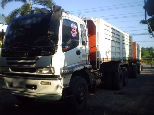 ขายรถพ่วงสิบล้อดัมพ์ ISUZU EURO2 เครื่ง 270 แรง ปี 47 กระบะดัมพ์แม่ลูก ลูก 2 เพลา