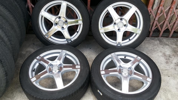 ม็กซ์ Enkai ขอบ15x6.5 off40 4รู100 ยาง Goodyear eagle F1 195 50 15