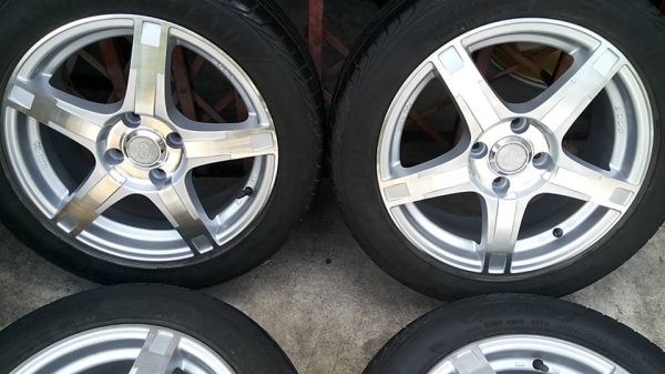 ม็กซ์ Enkai ขอบ15x6.5 off40 4รู100 ยาง Goodyear eagle F1 195 50 15