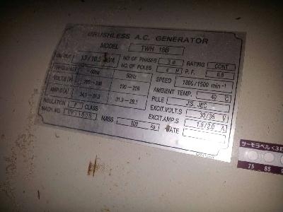 SDG13S # 1393A60054 : เครื่องปั่นไฟ 10.5/13Kva. T.กุ้ง: 081-3062283