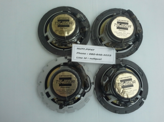 ลำโพง 6 นิ้ว Pioneer TS-J160A แกนร่วมสองทาง สวยๆ เสียงดี มือสองญี่ปุ่น กำลังขับ 120W วอยเคฟล่า โครงหล่อ แม่เหล็กใหญ่ พร้อมทุ่น capa ฝาครอบเสียงแหลมหมุนปรับทิศทางเสียงได้ สภาพสวย เสียงดี รายละเอียดชัด  ไม่กินวัต ใช้กับวิทยุเดิมติดรถได้เลย ต่อผ่านแอมป์ก็เสี