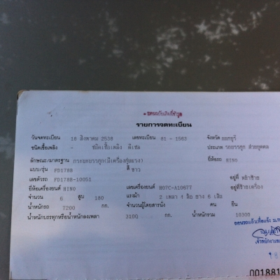 ขายรถ 6 ล้อ  HINO  ติดเอี้ยบเครน 3 ตัน    TADANO  ยาว  6.3 เมตร