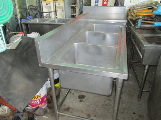 ซิงค์ล้างจาน 3 หลุมใหญ่ แสตนเลสหนา  ขายถูกที่สุด