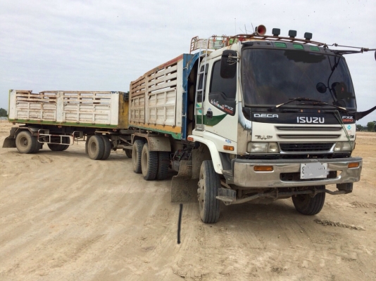 ขายสิบล้อดั้มพ่วงแม่ลูกISUZU FXZ13NFYเครื่องPO9C315แรงติดNGV8ถัง