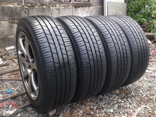ขายแม็กขอบ16 4รู100/114 พร้อมยางบริสโตน195/55R16 ปี09 ดอกเต็ม จำนวน 1  ชุด