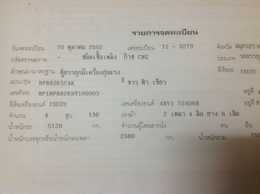 ขาย 6 ล้อ NPR  CNG. แท้งโรงงาน ปี 52 ยาว 4.9 เมตร พร้อมตู้ลิฟท้าย  สภาพสวยพร้อมใช้. ขาย 630,000ทาบ