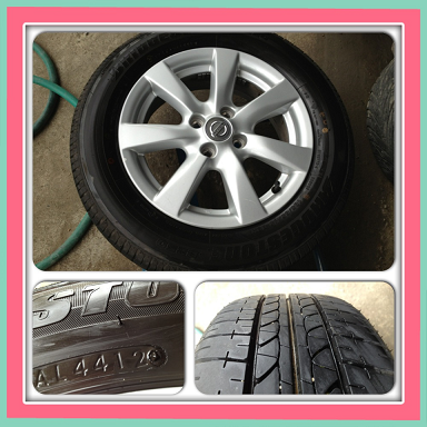 ขายล้อแม็กซ์เดิมมือ2 15 ป้ายแดง Nissan Almera + ยางปี12 ราคา 12,500 บ.ถูก