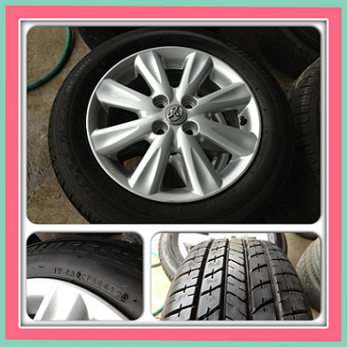 ล้อ New Yaris Minorchange(Vios 8 ก้าน GT Street) พร้อมยางบริดสโตน Potenza Re 080 185-60-15 ป้ายแดง ปี 12