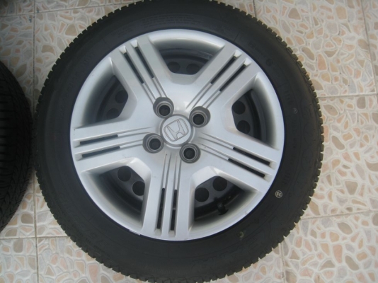 ขายล้อกะทะ Honda Jazz  15" 4รู 100 +ยาง ปี 12 + ฝาครอบ (081-3747940)
