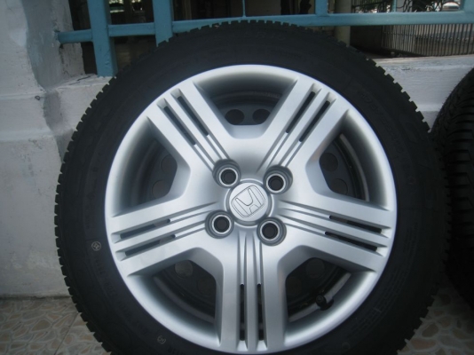 ขายล้อกะทะ Honda Jazz  15" 4รู 100 +ยาง ปี 12 + ฝาครอบ (081-3747940)