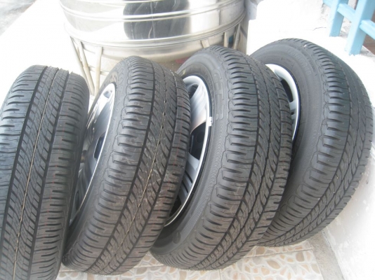 ขายล้อกะทะ Honda Jazz  15" 4รู 100 +ยาง ปี 12 + ฝาครอบ (081-3747940)