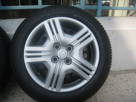 ขายล้อกะทะ Honda Jazz  15" 4รู 100 +ยาง ปี 12 + ฝาครอบ (081-3747940)