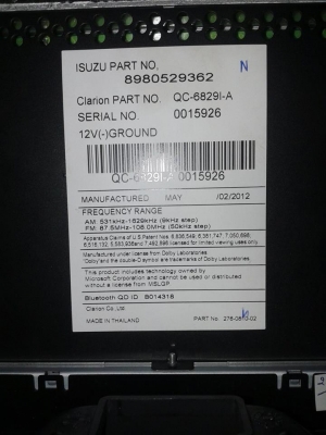 ขายวิทยุติดรถยนต์อีซูซุ พร้อมหน้ากากของแท้ All  new  ปี2012