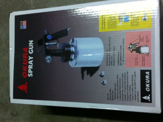 กาพ่นสีใหม่ OKURA แบบกาใส่สีด้านล่าง กาใส่สีขนาดใหญ่ พ่นสีได้แบบที่สวย