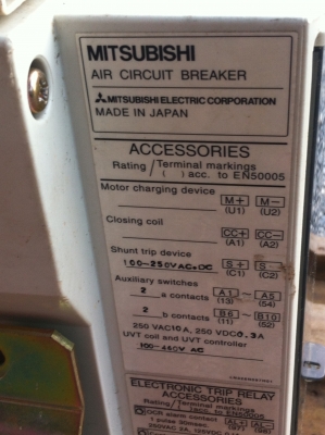 เบรกเกอร์ mitsubishi ขนาด 1000 A ผลิตจากญี่ปุ่น คุณสมบัติตามภาพ เบรกเกอร์ mitsubishi ขนาด 1000 A ผลิตจากญี่ปุ่น คุณสมบัติตามภาพ