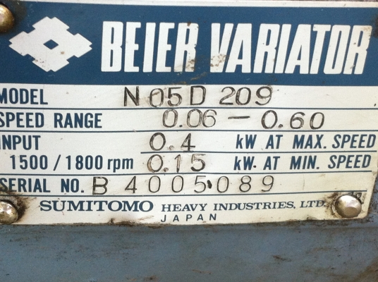 ชุดเกียร์ทดปรับรอบได้ขนาดใหญ่ ยี่ห้อ BEIER VARIATOR ขนาด 1003ต่อ1 หมุนช้ามากเหมาะกับงานหนักๆ ชุดเกียร์ทดปรับรอบได้ขนาดใหญ่ ยี่ห้อ BEIER VARIATOR ขนาด 1003ต่อ1 หมุนช้ามากเหมาะกับงานหนักๆ