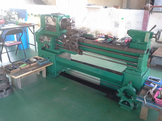 เครื่องกลึง 6 ฟุต SUNSHING JT-1000A เกียร์บล็อค 3 เพลา พร้อมมีเบรค ใช้ไฟบ้าน พร้อมใช้งาน