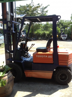 +++ ขายโฟล์คลิฟท์  TOYOTA 5FD20  ขนาด 2 ตัน  เครื่องยนต์ดีเซล  เสา 3 เมตร   เกียร์ธรรมดา  งา 1,070  มม. ยางตันครับ