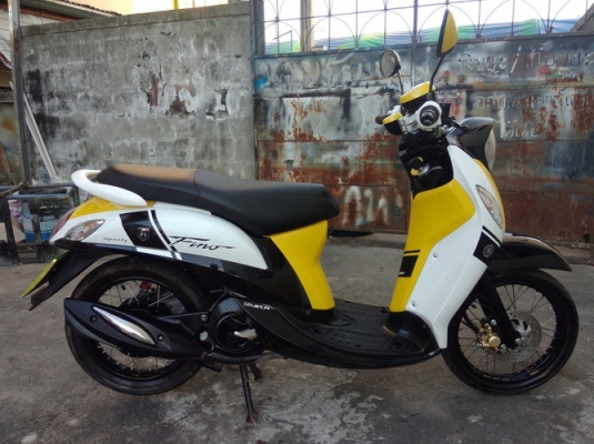 All New Fino FI ลายsport รถปี56 สีดำ-เหลือง หัวฉีดประหยัดน้ำมัน สวยๆ