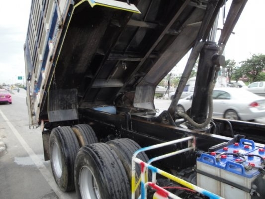 HINO MEGA 344 แม่+ลูก ดั๊มพ่วงเกษตร กระบะเหล็ก รถปี 54